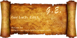 Gerlach Edit névjegykártya